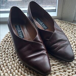 Vintage Brown Leather Pumps Made in Italy | Square Toe  36.5 | Simard & Voyer